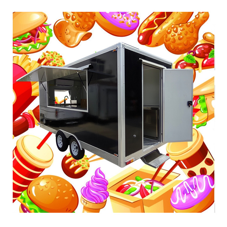 Fully Equipped Street Lemonade Food Cart Outdoor Coffee Trailer Ice Cream Churros Mobile Food Trailer