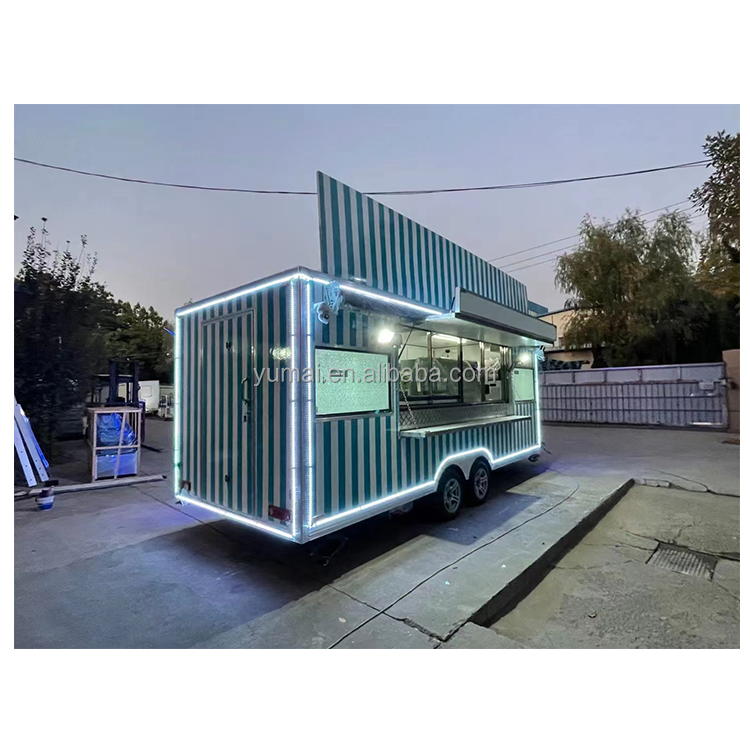 Ce Proved Mobile Kiosk Customized Ice Cream Coffee Cart Pizzza Waffle Crepe Popcorn Bbq Food Trailer Churro Bear Food Truck