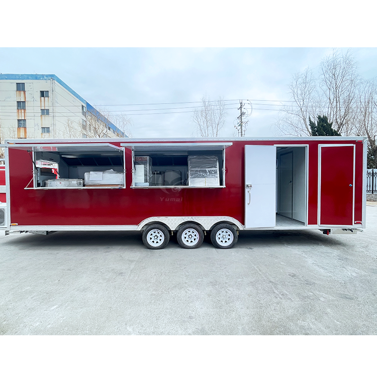 Mobile Food Kiosk Catering Fully Equipped BBQ Food Trailer Pizza Fast Food Trucks With Full Kitchen for Sale