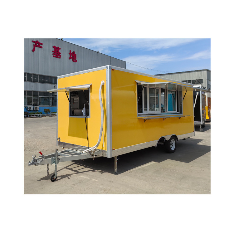 16.4ft Coffee Van BBQ Food Trucks Mobile Fast Food Trailer Kitchen Usa Air Conditioner Fully Equipped