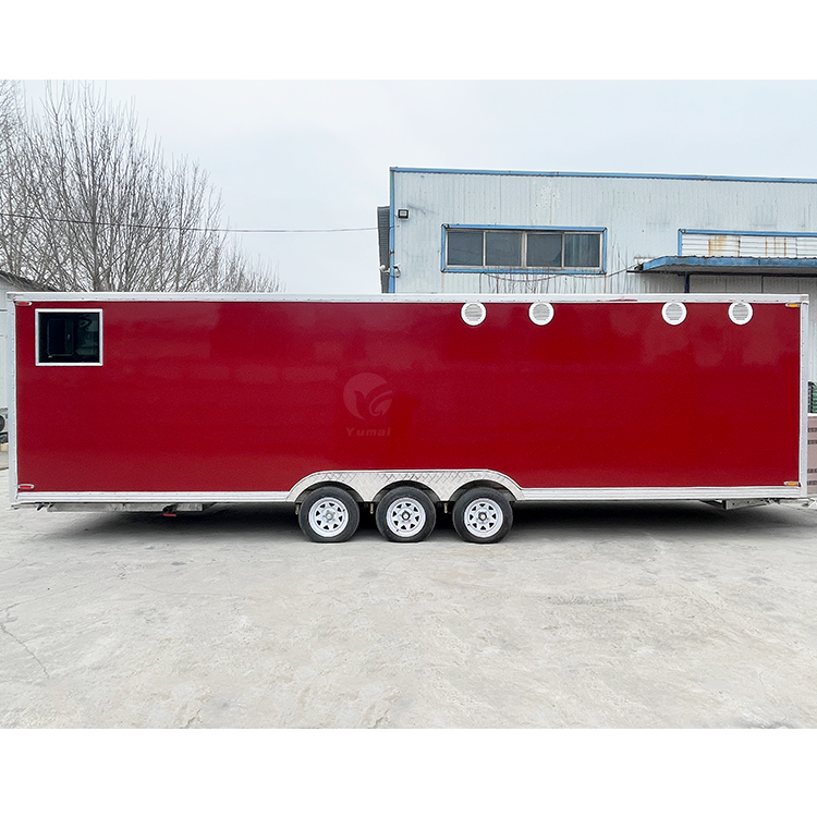 Mobile Food Kiosk Catering Fully Equipped BBQ Food Trailer Pizza Fast Food Trucks With Full Kitchen for Sale