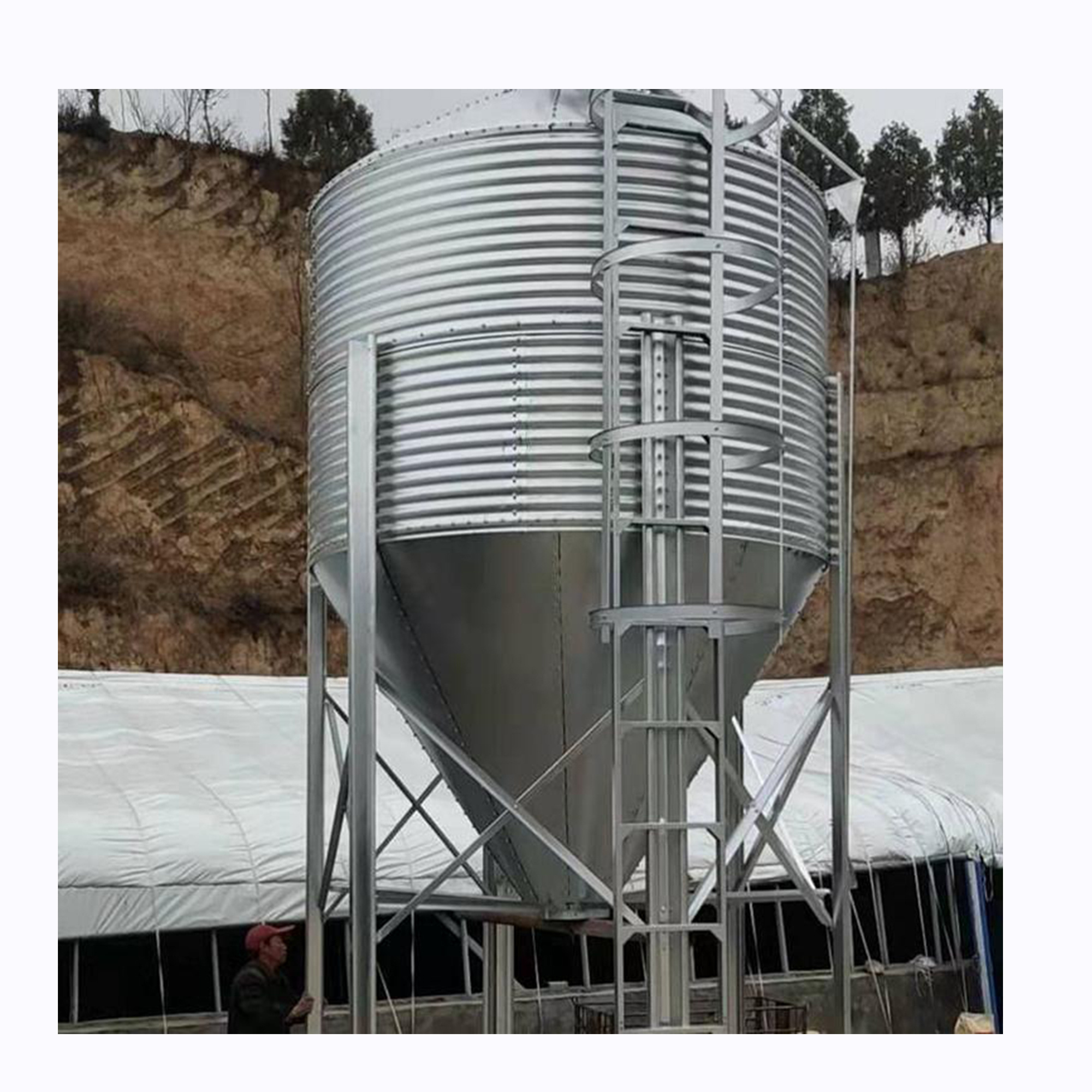 Hot Sale Grain Feed Silos Grain Bins For Small Farms Feed Plant