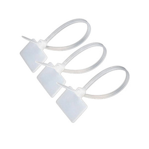 WZUMER Factory Sale Various Nylon 66 Off Color White Logo Zip Ties Tag Nylon Cable Tie Tag With Labels