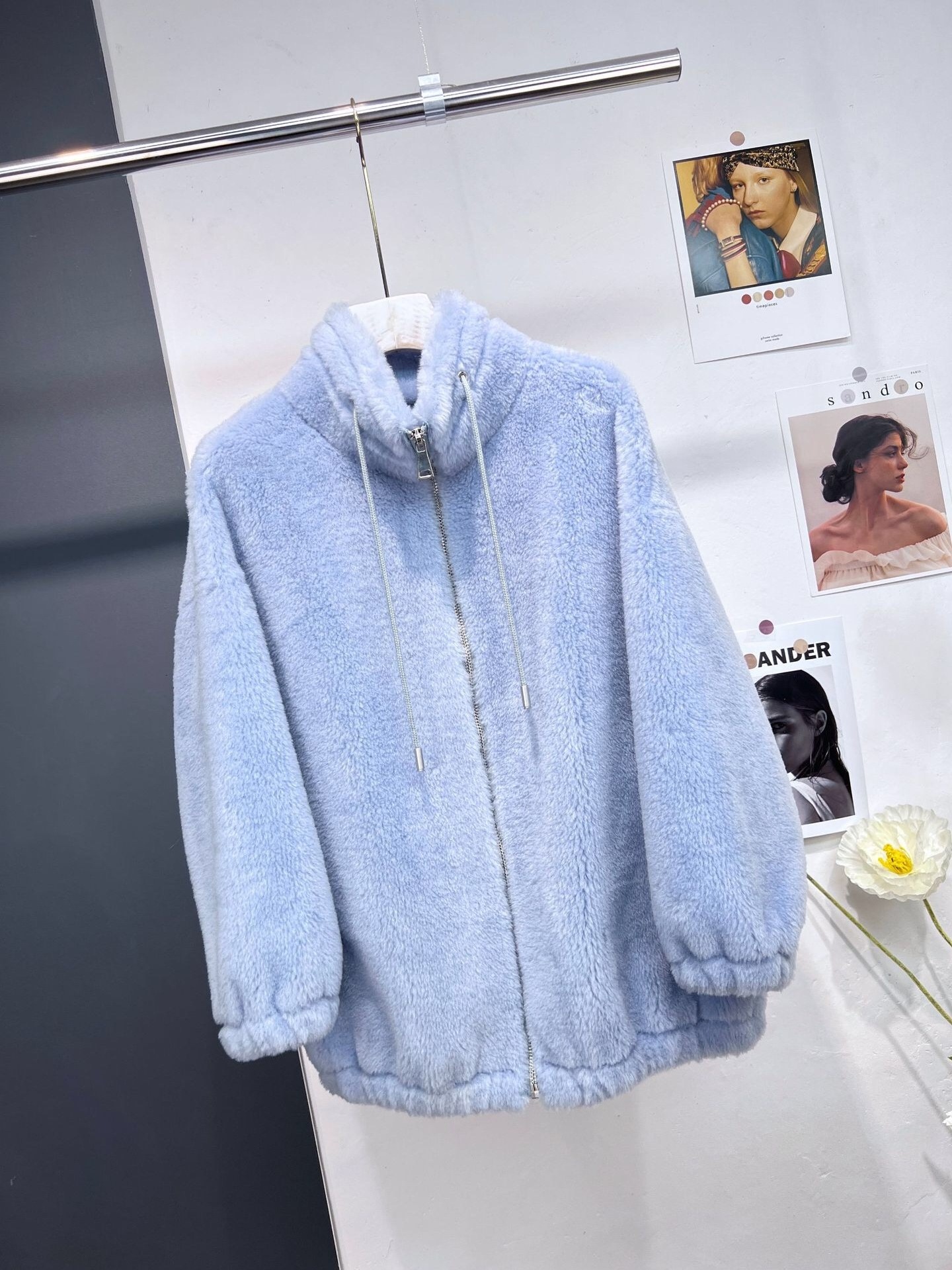 High Quality Ladies Alpaca Wool Coat Winter Fur Jacket Genuine Coat Women zippers coats