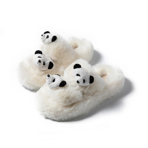 Fashion cuetom New Arrival Winter Closed Toe Indoor Outdoor Plush Winter Women Fluffy Big  Lovely faux Fur Slippers