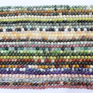 Wholesale 6 8 10mm Natural Stone Round Loose Beads Crystal Faceted Beads Jasper Tiger Eye Various Gem for Jewelry Diy Making