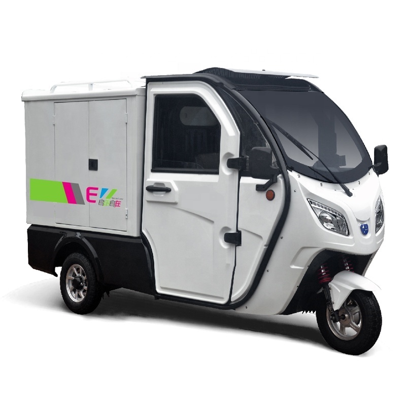 50KM/H Eec Approved 3 Wheels Delivery Scooter Closed Cabin Electric Tricycle With Food Van