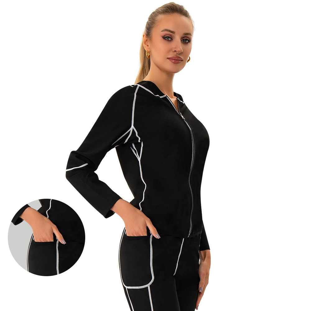 Hot-sale Women Shapewear Sauna Suit Weight Loss Slimming Sports Jacket Fat Burning Pants Gym Wear