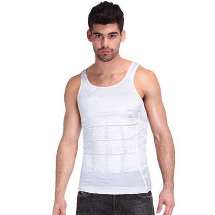 Men Sleeveless Slimming Vest Tummy Control Tank Top Gym Workout Compression Shirt