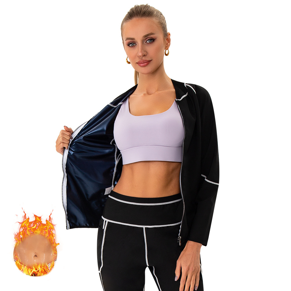 Hot-sale Women Shapewear Sauna Suit Weight Loss Slimming Sports Jacket Fat Burning Pants Gym Wear