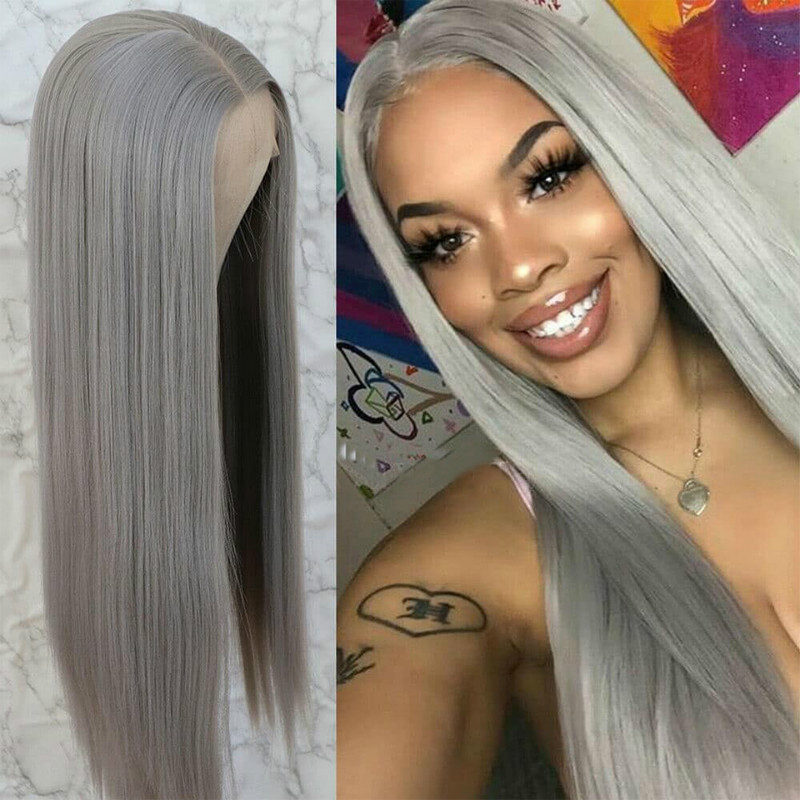 Long grey Fiber Hair Wig Hair Building Fiber Western Packing Plastic Color Powder Form Material Suitable