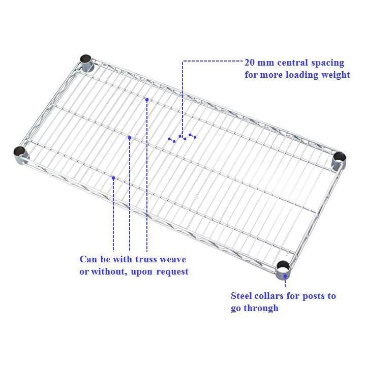 18 x 48 x 72 Inch 6 Tier Cheap Promotion Garage Wire Storage Shelf Units Adjustable Metal Chrome Wire Shelving