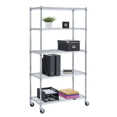 21" x 42" x 82" NSF Wire Shelving Unit 5-Shelf Large Storage Shelves Heavy Duty Height Adjustable Metal Wire Rack Shelving