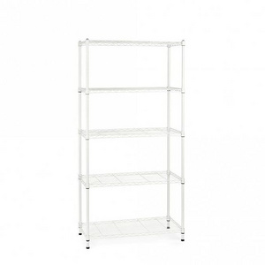 14"w x 36"l x 64"h B2C Hot Items 5 Tier Adjustable White Steel Storage Rack Light Duty Metal Wire Shelves