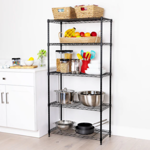 Adjustable Nsf-certified Metal Shelf Wire Shelving Unit Storage For Small Places Restaurant Garage Pantry 5 Tiers Kitchen Rack