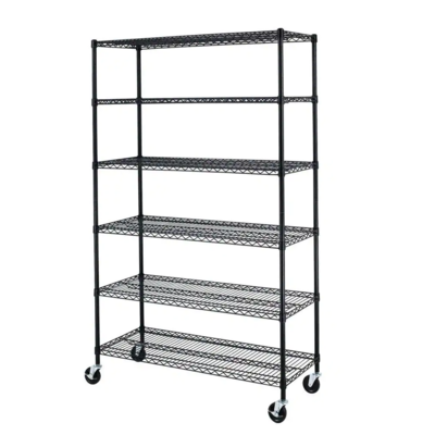 18"D x 42"W x 76"H 6 Tier Heavy Duty NSF Certification Commercial Grade Utility Wire Shelving Unit for Bathroom