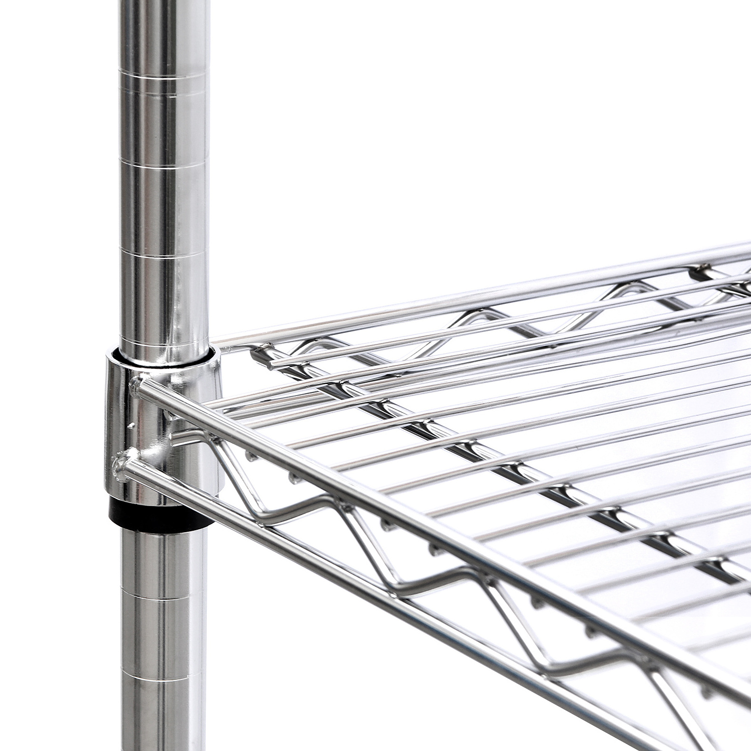 Light-duty Small Household 3 Tier Wire Shelves Chrome or Epoxy Square Wire Shelving Shelves