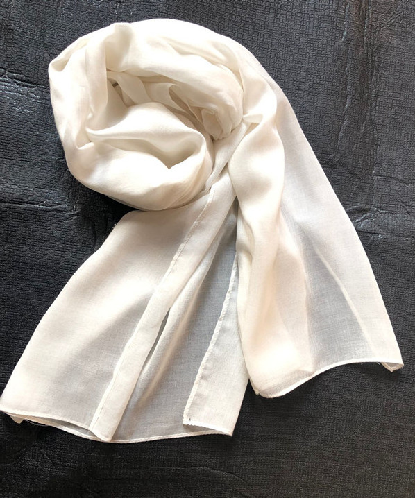 Factory prices plain White silk modal scarf for Dyeing