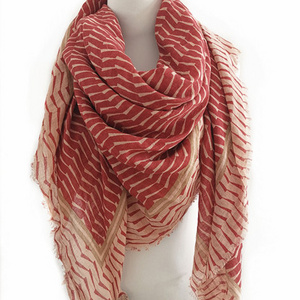 Low MOQ High quality custom print women cotton linen scarf