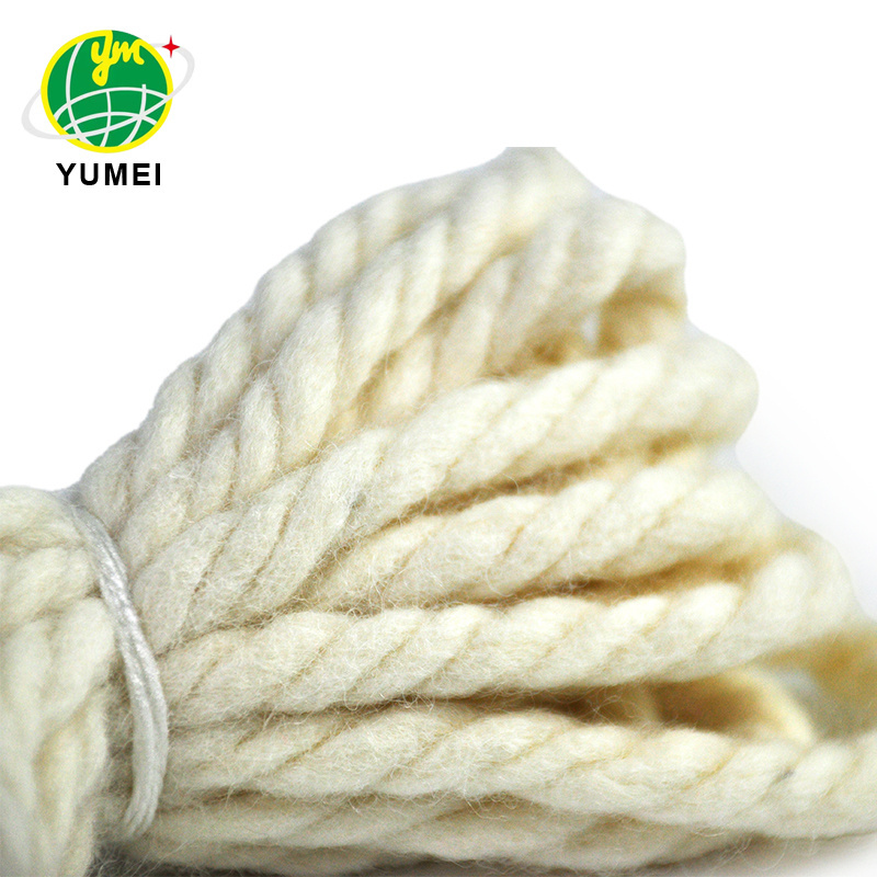 Wholesale Hand Tufted Wool Yarn New Zealand Wool Undyed Yarn Wool Spun Yarn for Carpet