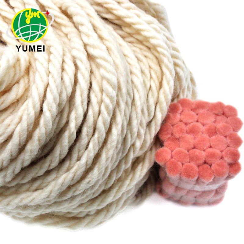 Wholesale Hand Tufted Wool Yarn New Zealand Wool Undyed Yarn Wool Spun Yarn for Carpet