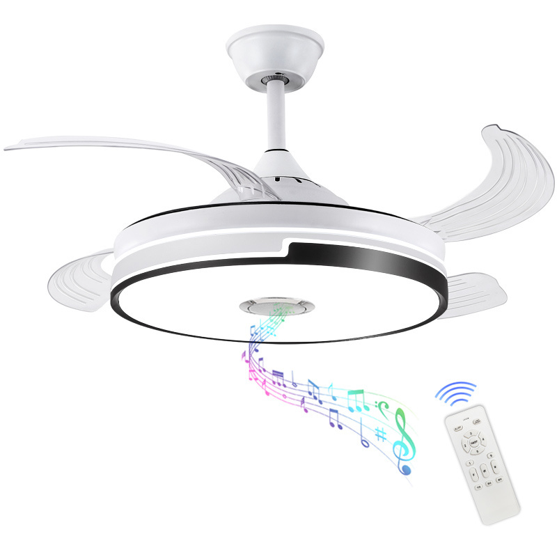 LED Ceiling Fan With Lights Living Room Remote Control 3 Color Change Chandelier