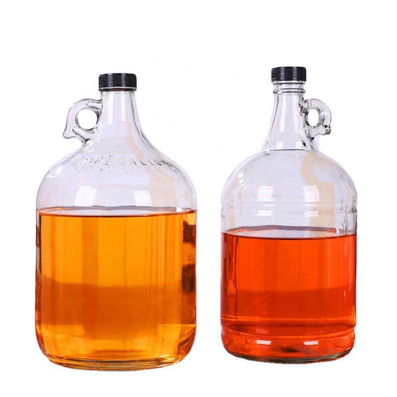 1 Gallon Clear Glass Jug With Finger Handle For Ciders Juices Home Brews Chemicals