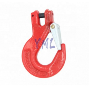 G80 Clevis Sling Hook With Cast Latch, Yellow/Red Color