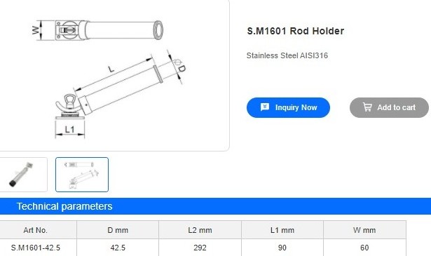 Stainless Steel Boat Fishing  high polish 316 stainless steel clamp on rod holder