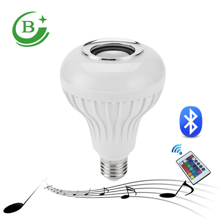 Remote Control Color changing led music bulb e27 music playing RGB smart led light bulb