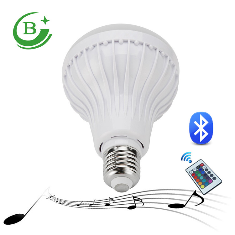 Remote Control Color changing led music bulb e27 music playing RGB smart led light bulb