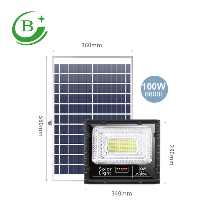 Excellent quality lower heat smart sensor battery indicator 300W led solar flood light