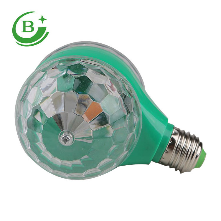 hot sale E27 led double head small magic disco ball light bulb 6w rotating disco ball lamp