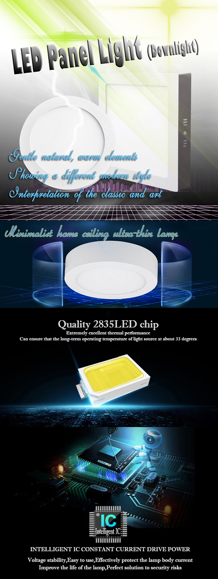 High Quality Indoor round 24W surface mounted led ceiling light panel