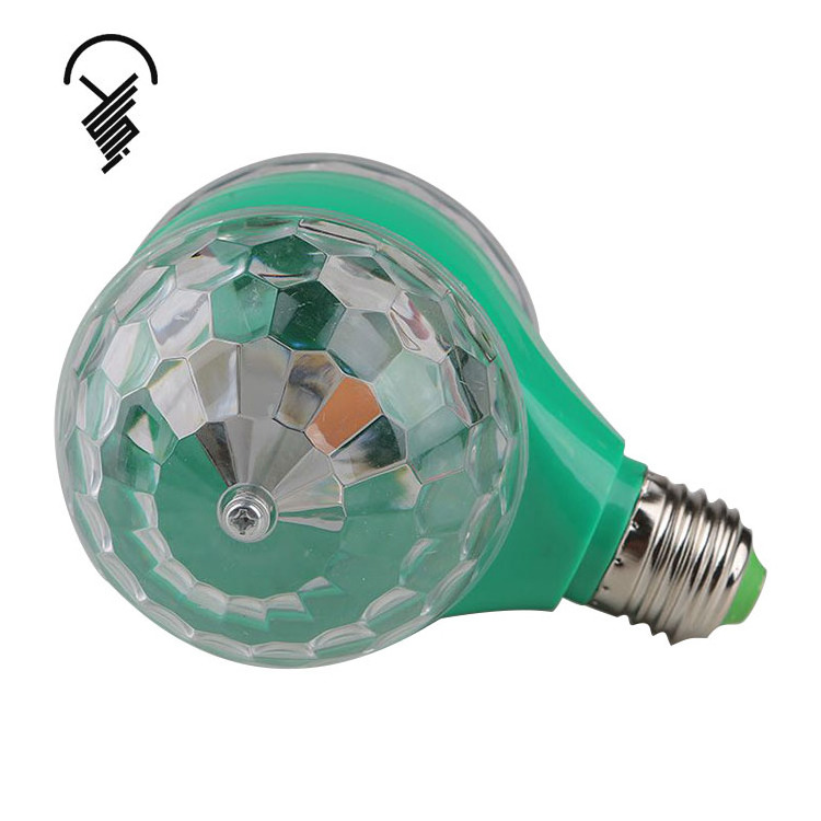 High quality E27 led Full Color Rotating Lamp double head small magic disco Led Rgb Bulb