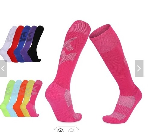 Football Socks Athletic Performance Sports Calcechin de Foot Bol Deporti Bonny High Pink Long Socks