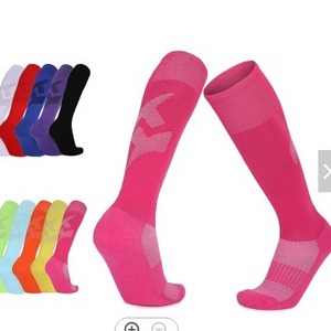 Football Socks Athletic Performance Sports Calcechin de Foot Bol Deporti Bonny High Pink Long Socks