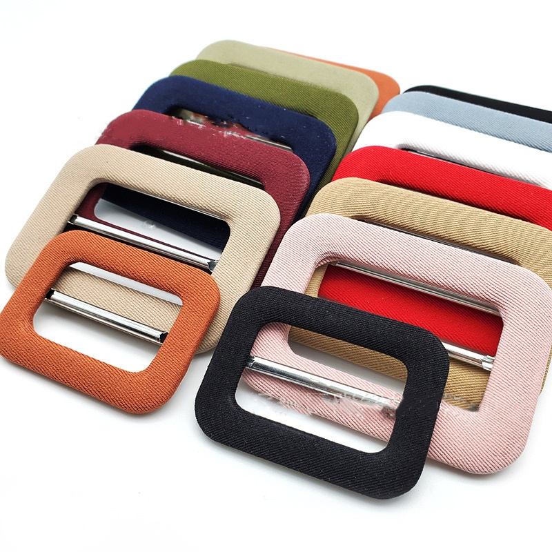 Square Shape Inner Size 3.5CM/4.5CM/5CM With/Without Pin Metal Custom Fabric Covered Belt Buckle