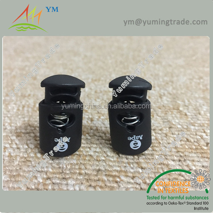 High quality wholesale plastic cord lock stopper printed spring custom cord lock stopper