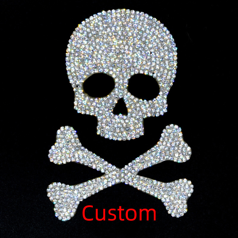 Custom Brand Logo Hotfix Bling Rhinestone Heat Transfer Hot Fix Rhinestones Heat Transfer