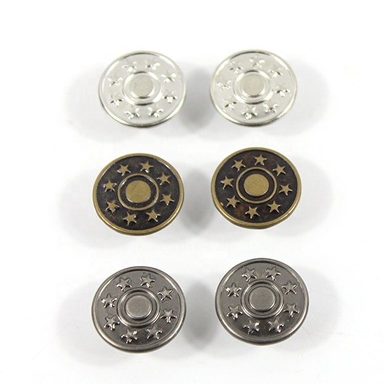 Custom Logo Durable Shank Remove Denim Jeans Buttons Denim Brass Metal Jacket Tack Jeans Buttons