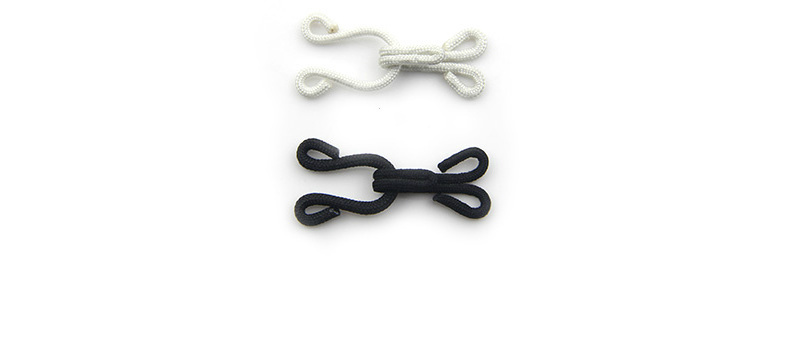 Black Dress Hook And Eyes Fastener Nylon White Fur 38mm Fabric Covered Hook And Eye