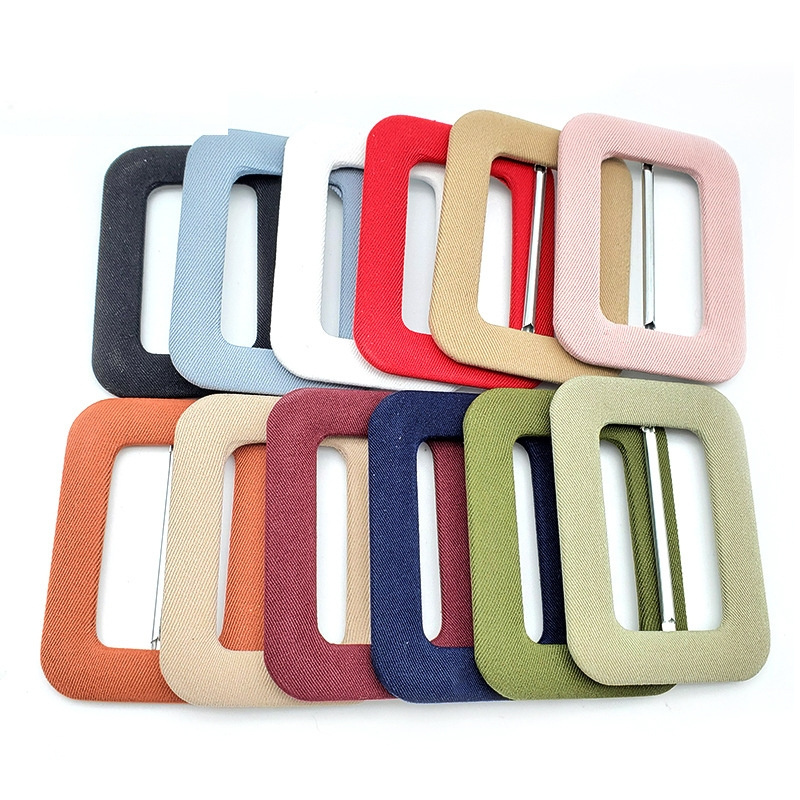 Square Shape Inner Size 3.5CM/4.5CM/5CM With/Without Pin Metal Custom Fabric Covered Belt Buckle