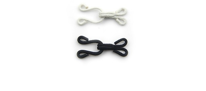 Black Dress Nylon White Fur 38mm Buckle Fastener Fabric Covered Hook And Eye