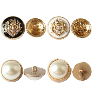 Custom Zinc Alloy Coat Button Sewing Round Metal Shank Buttons For Clothes