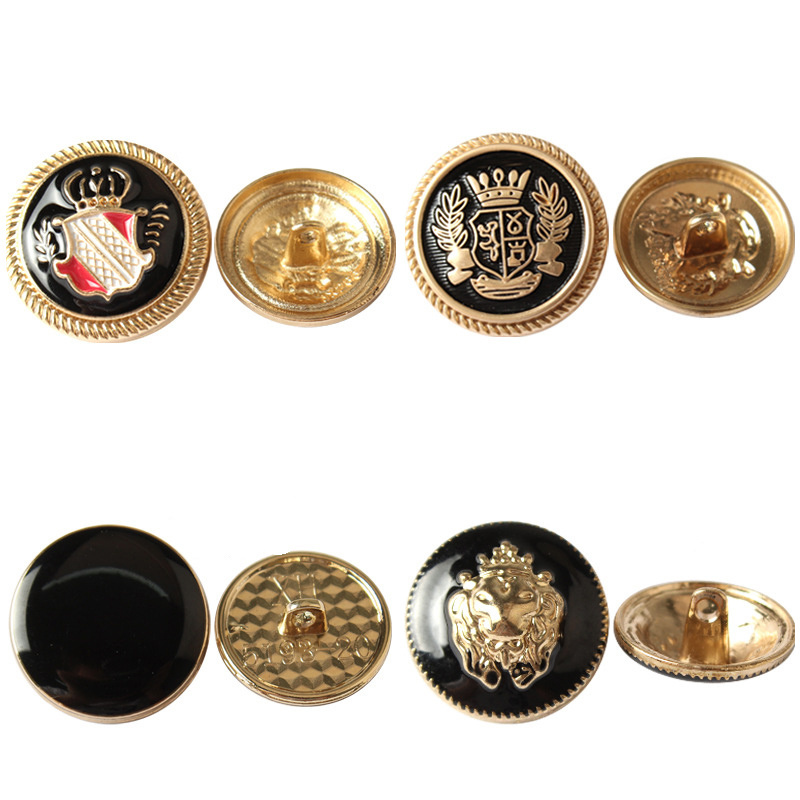 Custom Zinc Alloy Coat Button Sewing Round Metal Shank Buttons For Clothes