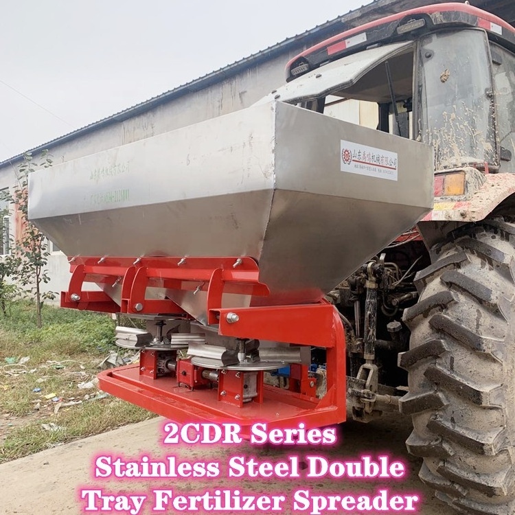 Tractor hitch type fertilizer spreader/  Stainless steel single box /double disc fertilizer spreader