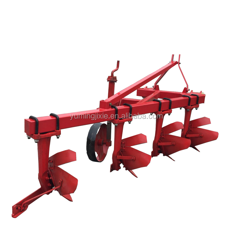 Hot Sale Tractor Mounted Plate Share Plow New Medium Furrow Plough Four  Wheels Plowing Machinery