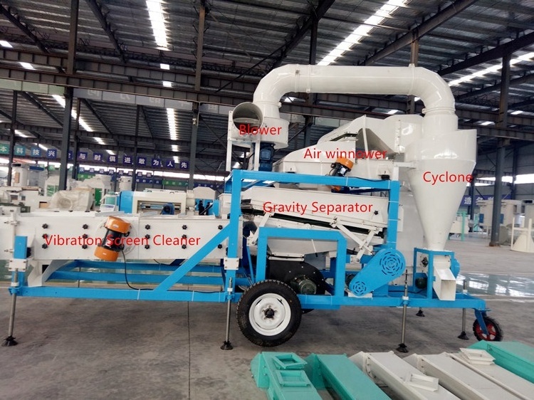 Buckwheat Oat Wheat Paddy Seed Cleaning Machine Mobile Combine Sesame Seed Cleaner