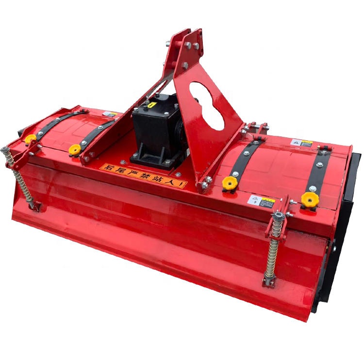 Farm rotary tiller with ridge plow for 4 wheels tractor hitch